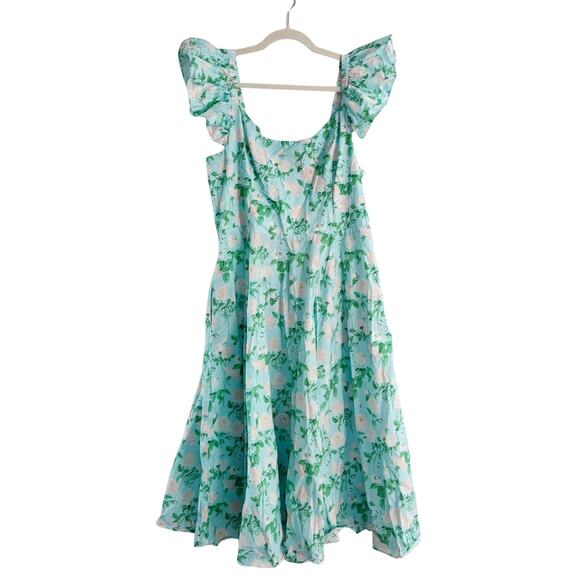 Hill House Daphne Cotton Midi Dress 2XL Green NEW - Picture 3 of 9